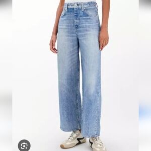 Rag & Bone Miramar Andi Ankle Sweatpant Denim Scarlet Light Blue Wide Leg 29